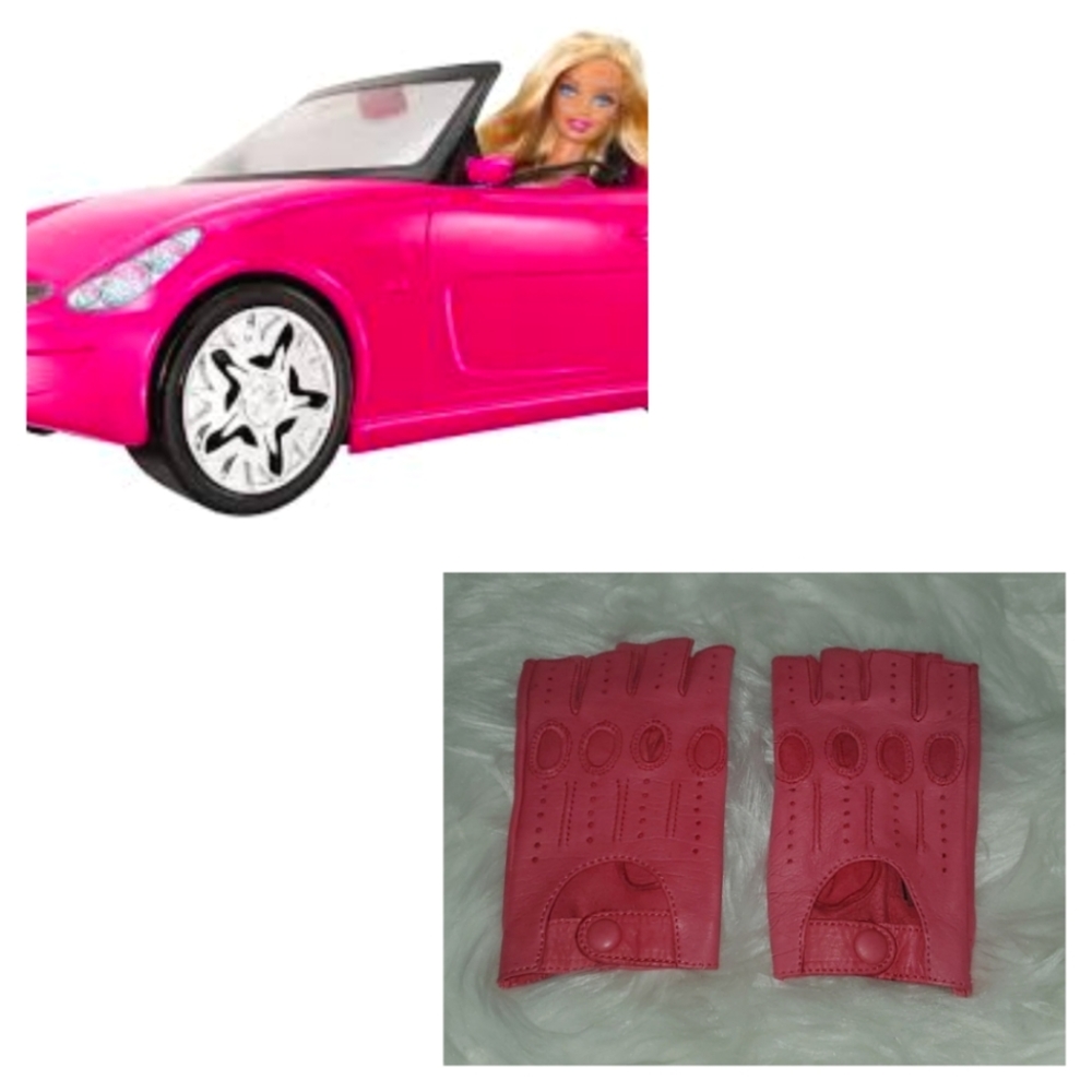 Barbie Pink Leather Gloves